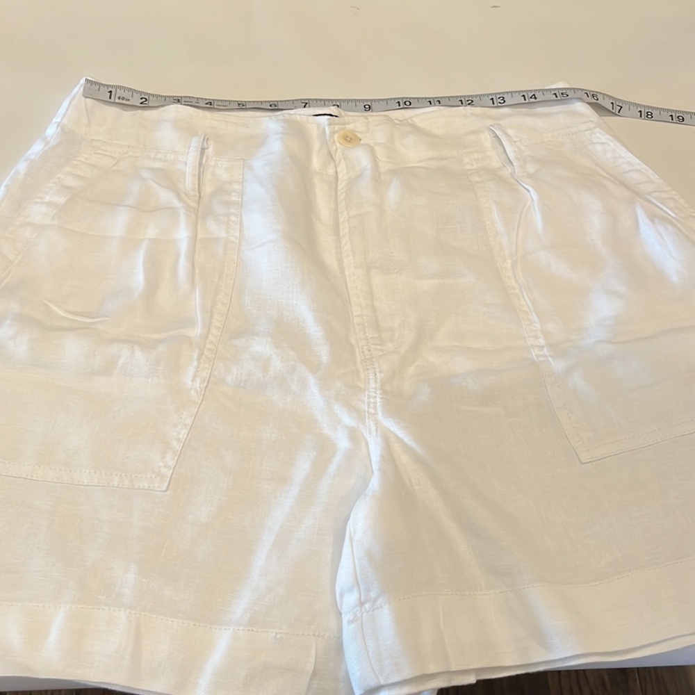 Lauren Ralph Lauren White Linen High Rise Shorts Size 10-SOLD - Picture 4 of 16